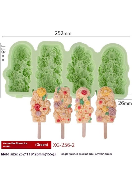 Dondurma Kalıbı Gıda Sınıfı Silikon Ev Yapımı Buz Lolly Öğütücü (Yurt Dışından)