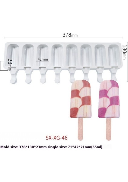 Dondurma Kalıbı Ev Gıda Sınıfı Yumuşak Silikon Ev Yapımı Popsicle Çubuk Modeli (Yurt Dışından)