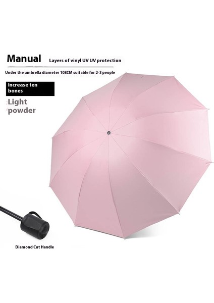 Şemsiye Erkek Büyük Boy Kadın Yağmur ve Güneşli Çift Kullanımlı Katlanır Güneş Şemsiyesi Güneş Kremi Uv Gölge Şemsiyesi (Yurt Dışından)