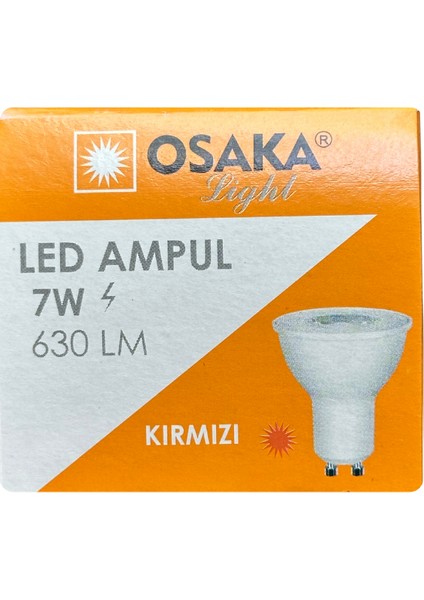 (5 adet) Osaka 7W Kırmızı IŞIK GU10 Duylu (Kalın Duy) LED Çanak Ampul fırsatları