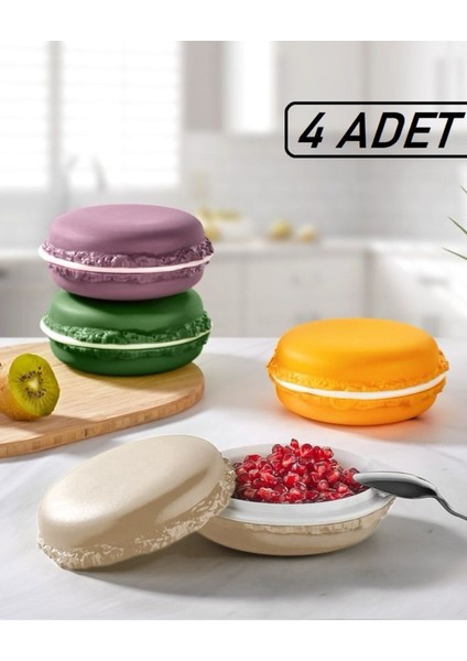 Dört Renk Makaron Kase Seti, Çok Amaçlı Saklama Kabı, Bej, TR, 1-5 Parça