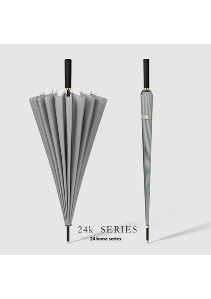 Japon Uzun Saplı Otomatik Şemsiye Sağlam Erkekler ve Kadınlar Büyük Güneşlik Yağmur ve Parlaklık Çift Kullanımlı (Yurt Dışından)