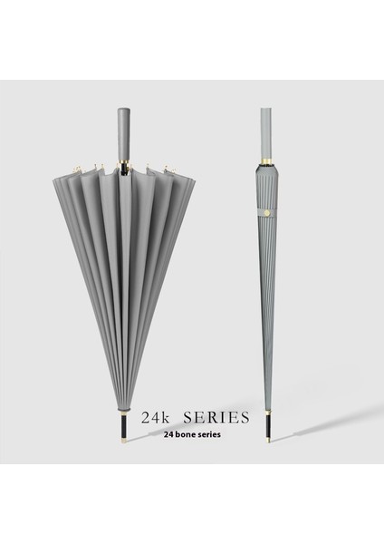 Japon Uzun Saplı Otomatik Şemsiye Sağlam Erkekler ve Kadınlar Büyük Güneşlik Yağmur ve Parlaklık Çift Kullanımlı (Yurt Dışından)