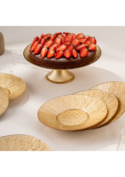 Golden 7 Parça Cam Pasta / Tatlı Seti modelleri