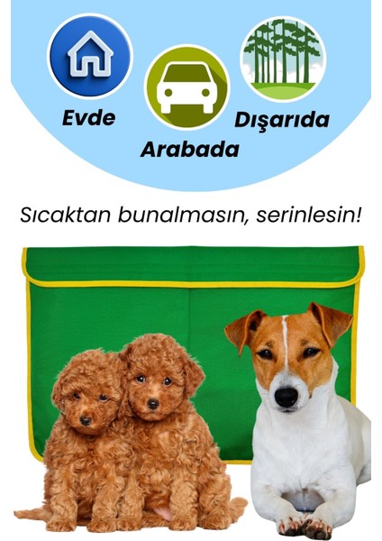 Serinletici Köpek Minderi 60×40 CM - 2 Jel Dahil Su Geçirmez ve Katlanabilir Kumaş