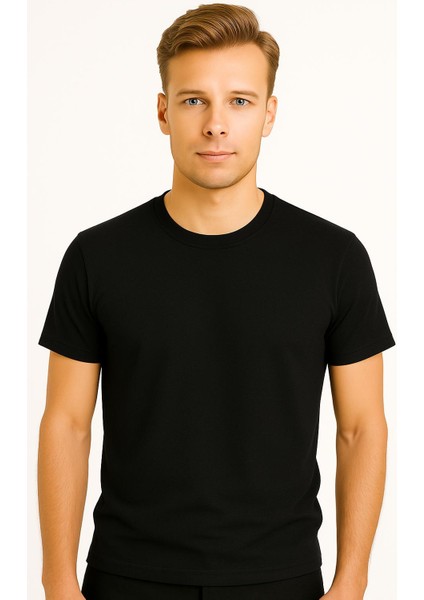 2025 Summer Erkek Premium Kısa Kol Tshirt %100 Pamuk Relax Fit Bisiklet Yaka