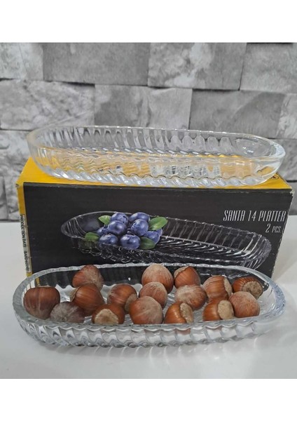 14 cm beyaz kahvaltı ve meze sunum kayık tabak seti, 3 parça, TR menşei