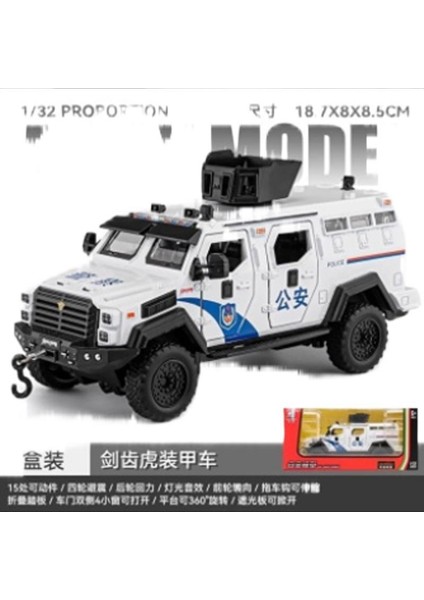 Sabre Tooth Tiger Alaşım Zırhlı Polis Araba Oyuncakları Erkek Çocuk Off-Road Araba Modelleri (Yurt Dışından)