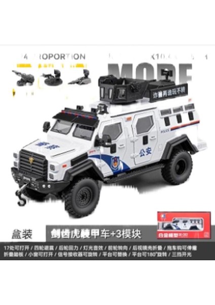 Sabre Tooth Tiger Alaşım Zırhlı Polis Araba Oyuncakları Erkek Çocuk Off-Road Araba Modelleri (Yurt Dışından)