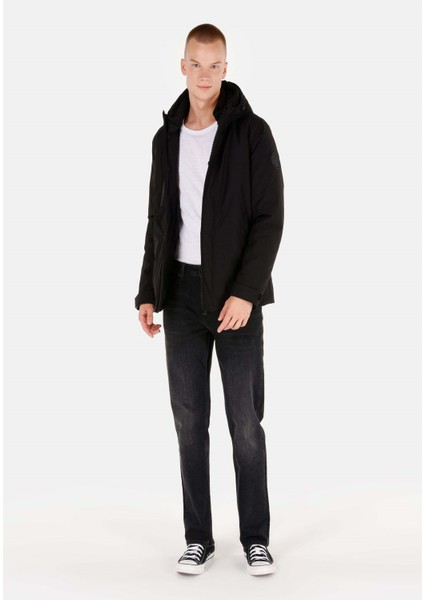 Regular Fit Erkek Siyah Mont