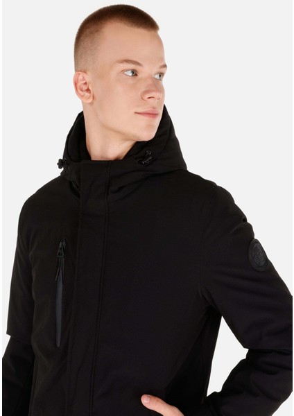 Regular Fit Erkek Siyah Mont