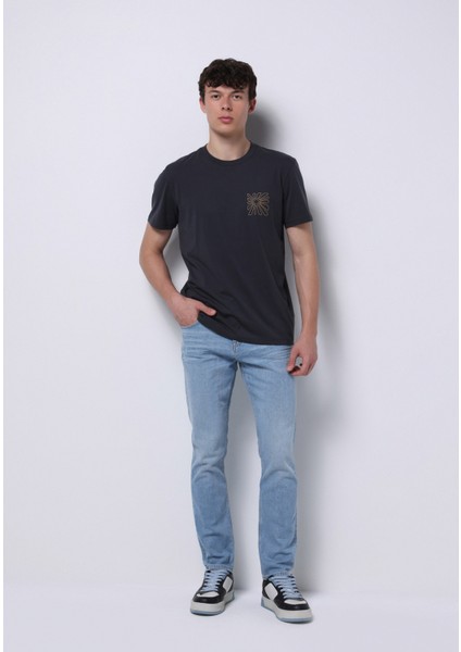 Straight Fit Düşük Bel Düz Paça Erkek Indigo Ecologic Jean Pantolon