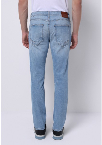Straight Fit Düşük Bel Düz Paça Erkek Indigo Ecologic Jean Pantolon fiyatları