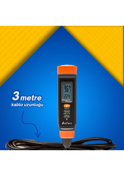 Az 8413 Uzun Kablolu Problu Çözünmüş Oksijen (Do) Ölçer indirimleri