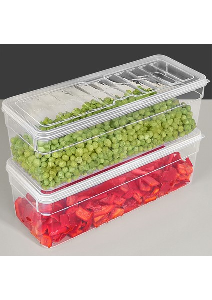 2'li Derin Mikrodalga Uyumlu Erzak Gıda Saklama Kabı - Şeffaf Kapak Düzenleyici Organizer Set 2470ML
