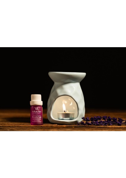 Seramik Buhurdanlık Seti Açık Mavi Renk + Lavandula Angustifolia Saf Lavanta Yağı 10 ml + Mum fiyatları