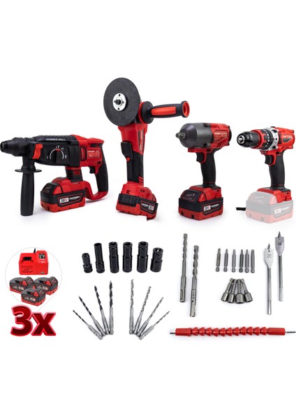 Dörtlü Set MW600R (13MM Ç.mandren+S.sıkma+Ş.spral+Ş.hilti) modelleri
