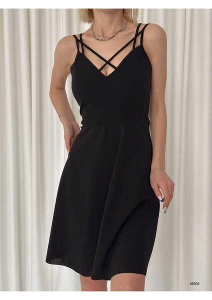 Kadın Şık Askılı Göğüs Detaylı Kloş Elbise Doğum Günü Elbisesi, Party Elbisesi Gece Elbisesi modelleri