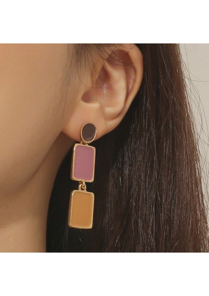 Basit Saplama Küpeler Çok Yönlü Popüler Kişilik Sokak Çekim Küpeleri (Yurt Dışından)