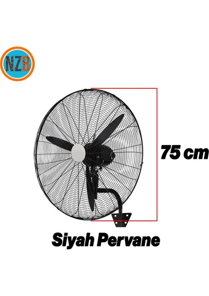 Sanayi Tipi Duvar Vantilatörü 75 cm 210 W Endüstriyel Geniş Sessiz Duvara Monte Fan fiyatları
