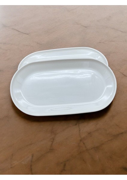İki'li beyaz seramik sunum tabağı, peynir, meze, salata, kahvaltılık için ideal modelleri