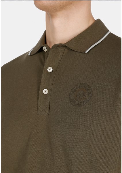 Regular Fit Polo Yaka Düz Erkek Yeşil Kısa Kol Tişört fırsatları