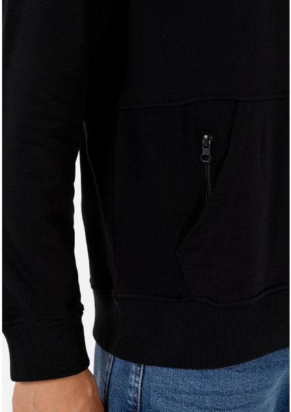 Comfort Fit Erkek Siyah Sweatshirt indirimleri