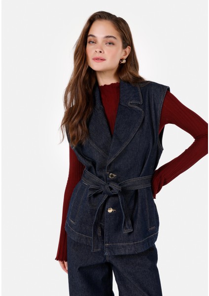 Regular Fit Kadın Mavi Yelek