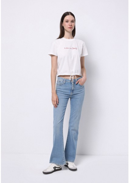 Regular Fit Orta Bel Bootcut Kadın Indigo Jean Pantolon modelleri