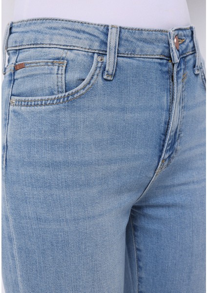 Regular Fit Orta Bel Bootcut Kadın Indigo Jean Pantolon indirimleri