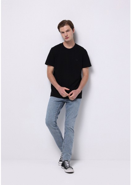 Straight Fit Erkek Indigo Jean Pantolon