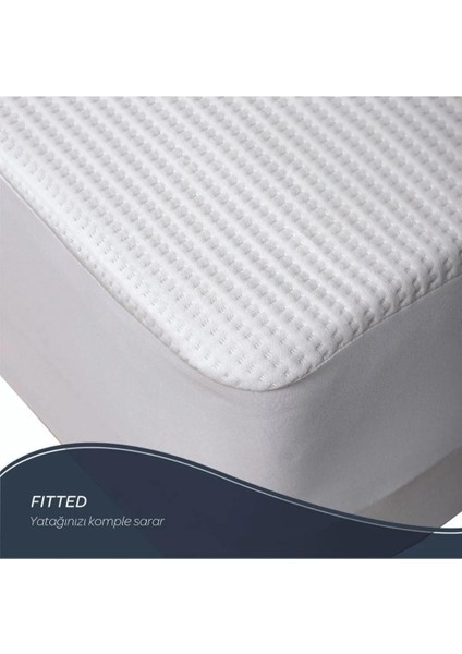 Çift Kişilik Sıvı Geçirmez Fitted Beyaz Pamuk Yatak Koruyucu Çarşaf Alez fırsatları