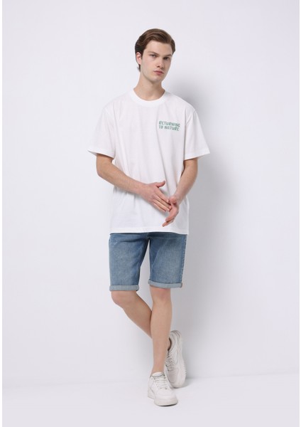 Straight Fit Düşük Bel Düz Erkek Denim Jean Şort