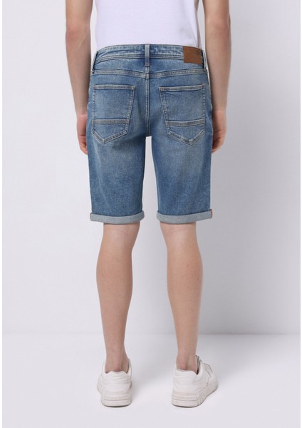Straight Fit Düşük Bel Düz Erkek Denim Jean Şort fiyatları