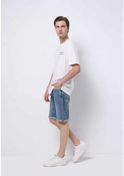 Straight Fit Düşük Bel Düz Erkek Denim Jean Şort modelleri
