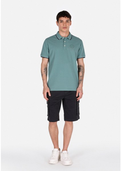 Regular Fit Polo Yaka Düz Erkek Yeşil Kısa Kol Tişört modelleri