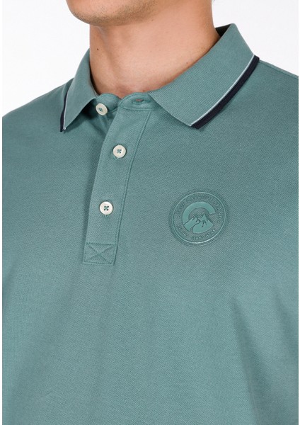 Regular Fit Polo Yaka Düz Erkek Yeşil Kısa Kol Tişört fırsatları