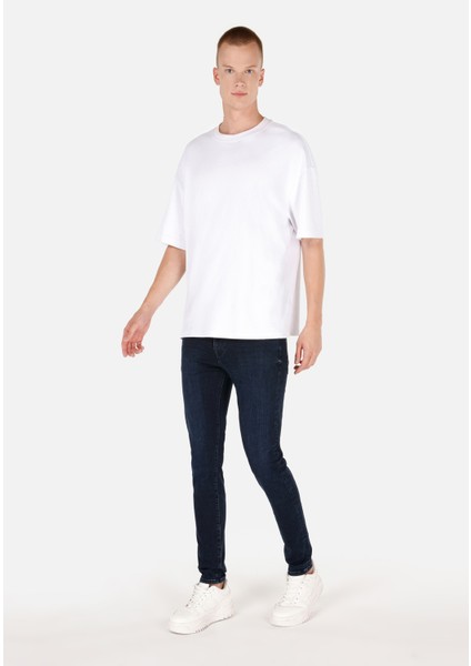 Skinny Fit Düşük Bel Dar Paça Erkek Lacivert Jean Pantolon modelleri