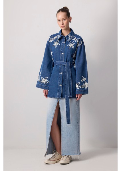 Nakışlı Denim Ceket