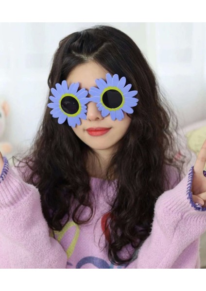 Mor Renk Papatya Şekilli Parti Gözlüğü 18X10 cm fiyatları