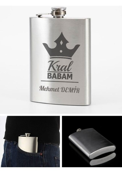 Kişiye Özel Babaya Hediye 9 Oz Çelik Cep Matarası 266 ml Içki Alkol Matarası fiyatları