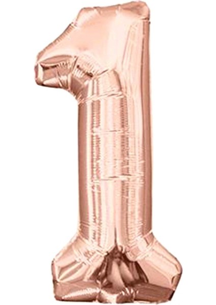 Rakam Folyo Balon 1 Rose Gold Renk 100 cm - 40"