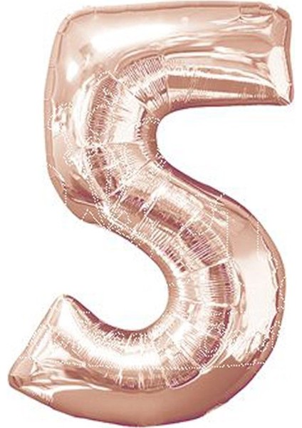 Rakam Folyo Balon 5 Rose Gold Renk 100 cm - 40"