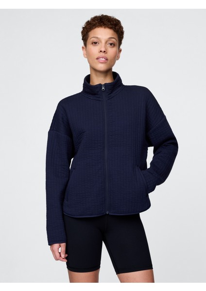 Kadın Lacivert Gapfit Quilted Jacquard Ceket