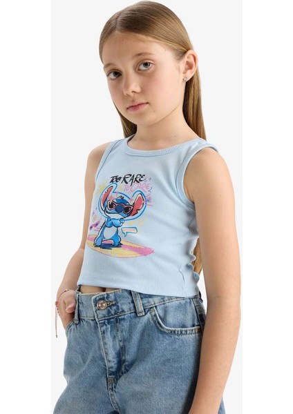 Yeni Sezon Kız Çocuk Disney Lilo & Stitch Bisiklet Yaka Atlet modelleri