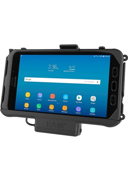 Ram Mounts Samsung Galaxy Tab Active3 ve Tab Active2 RAM-HOL-SAM60PU Ez-Roll'r Güç Yuvası, Aktif Tutucu, Siyah