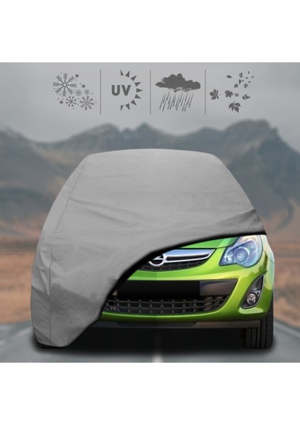Opel Corsa D 3 Door (2006-2014) Oto Branda Su Geçirmez Miflonlu Araba Brandası Klipsli Araba Çadırı