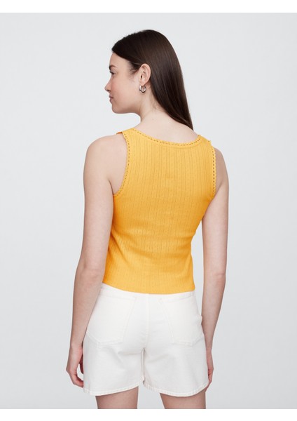 Kadın Sarı Eyelet Atlet