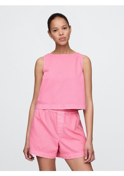 Kadın Pembe Ultrasoft Denim Atlet