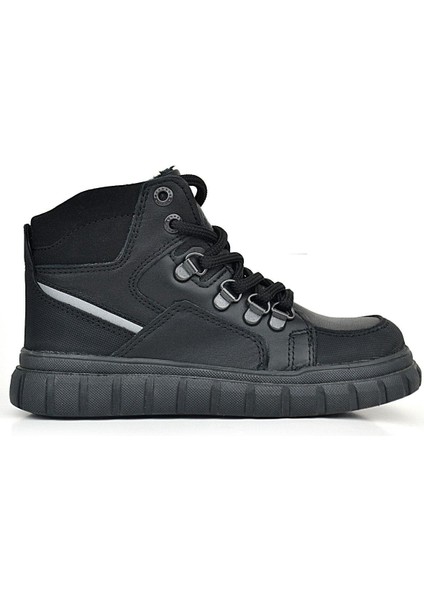 Hakiki Deri Siyah Fermuarlı Siyah Tabanlı Erkek Çocuk Bot modelleri